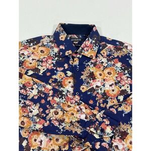 Moderno Men's Size Large Multicolor Floral Long Sleeve Shirt